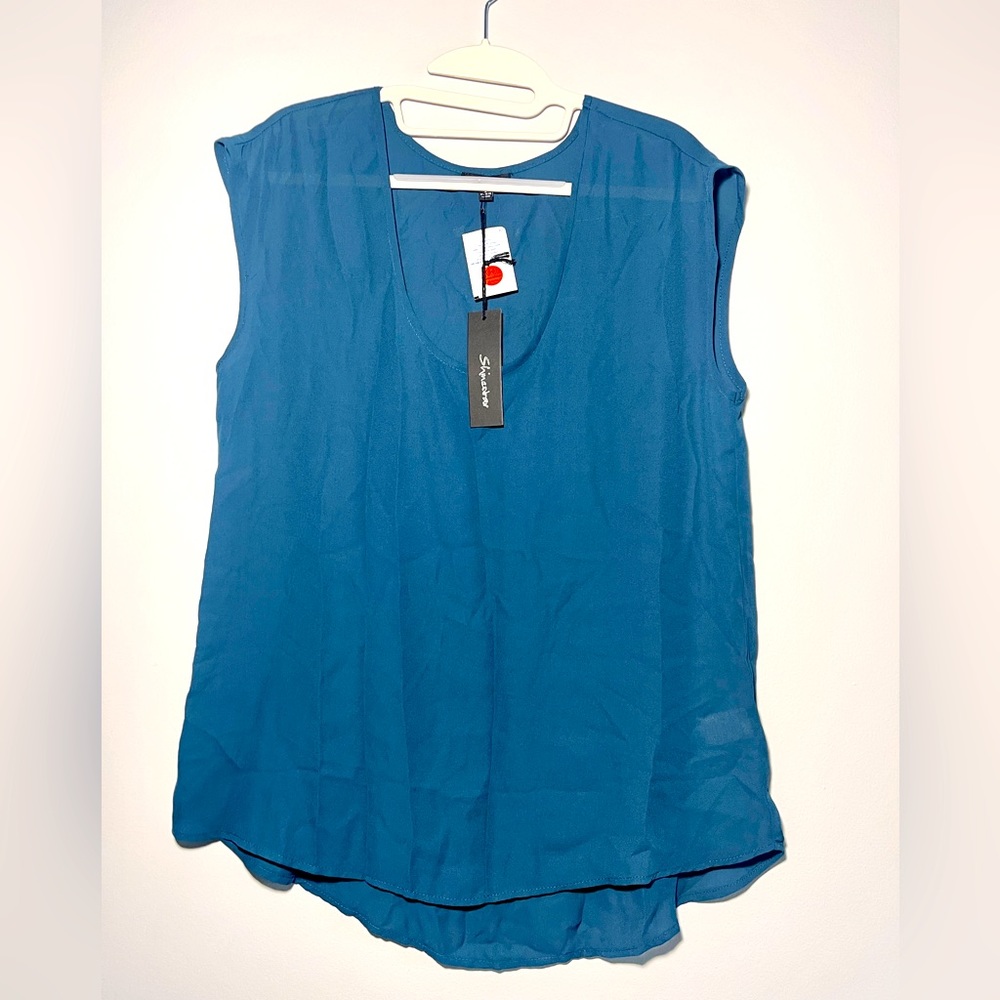 $$SOLD$$ Women’s Sheer Blouse Blue color Women’s Top Size Large NWT